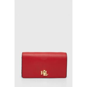Kožená kabelka Lauren Ralph Lauren červená barva