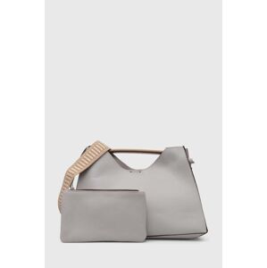 Kožená kabelka Gianni Chiarini šedá barva