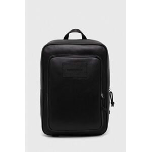 Kožený batoh Emporio Armani pánský, černá barva, velký, hladký, Y4O437 Y068E