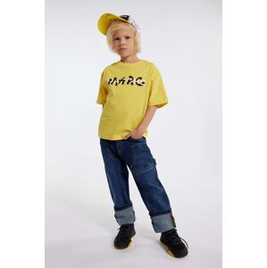 Dětské bavlněné tričko Marc Jacobs zlatá barva, s potiskem