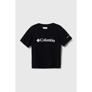 Dětské bavlněné tričko Columbia Valley Creek Short černá barva, s potiskem