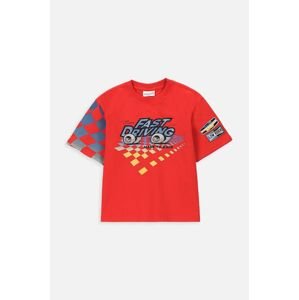 Dětské tričko Coccodrillo červená barva, s potiskem