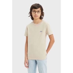 Dětské bavlněné tričko Levi's béžová barva