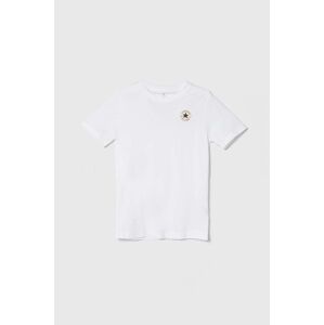 Dětské bavlněné tričko Converse bílá barva, s potiskem