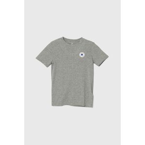 Dětské bavlněné tričko Converse šedá barva, s potiskem