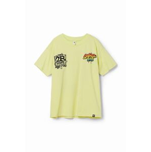 Dětské bavlněné tričko Desigual žlutá barva, s potiskem