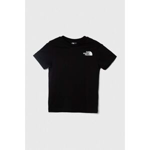 Dětské bavlněné tričko The North Face REDBOX TEE (BACK BOX GRAPHIC) černá barva, s potiskem