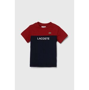 Dětské bavlněné tričko Lacoste tmavomodrá barva