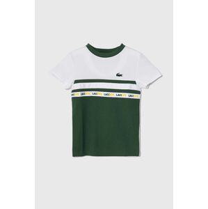 Dětské tričko Lacoste zelená barva, s potiskem