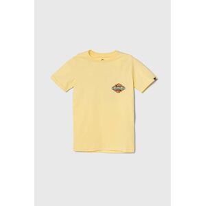 Dětské bavlněné tričko Quiksilver RAINMAKERYTH žlutá barva, s potiskem