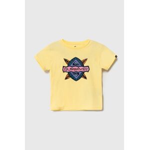 Dětské bavlněné tričko Quiksilver RAINMAKERBOY žlutá barva, s potiskem