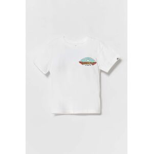 Dětské bavlněné tričko Quiksilver TROPICALFADEBOY bílá barva, s potiskem