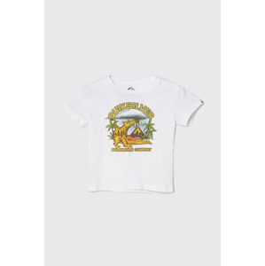 Dětské bavlněné tričko Quiksilver BARKINGTIGERBOY bílá barva, s potiskem