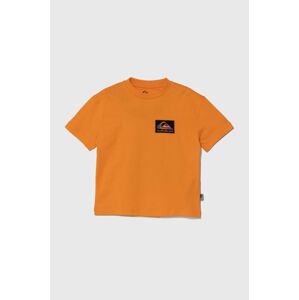 Dětské bavlněné tričko Quiksilver BACKFLASHSSYTH oranžová barva, s potiskem