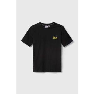 Dětské bavlněné tričko Fila LEGAU černá barva, s potiskem