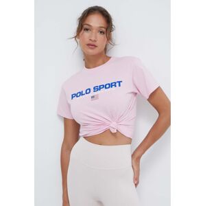 Bavlněné tričko Polo Ralph Lauren růžová barva, 211936915