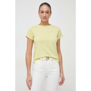Bavlněné tričko Pinko žlutá barva, 100373.A1N8