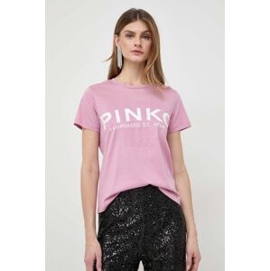 Bavlněné tričko Pinko růžová barva, 100535.A1LV
