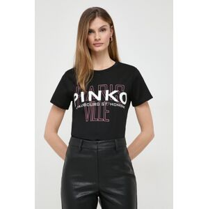 Bavlněné tričko Pinko černá barva, 100535.A1LV