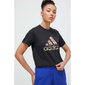 Bavlněné tričko adidas černá barva, IT1425