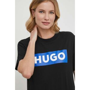 Bavlněné tričko Hugo Blue černá barva