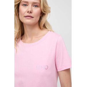 Bavlněné tričko Liu Jo růžová barva