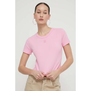 Tričko HUGO růžová barva