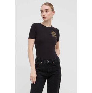 Tričko Versace Jeans Couture černá barva, 76HAHT02 CJ03T