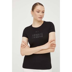 Bavlněné tričko Armani Exchange černá barva, 3DYT11 YJG3Z