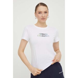 Bavlněné tričko Armani Exchange bílá barva, 3DYT14 YJDGZ