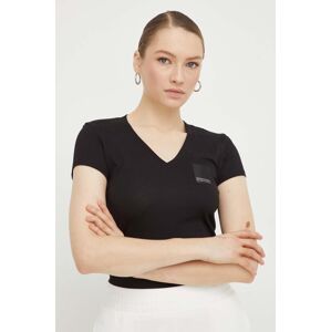 Bavlněné tričko Armani Exchange černá barva, 3DYT35 YJ3RZ