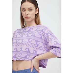 Bavlněné tričko Roxy fialová barva, ERJZT05671