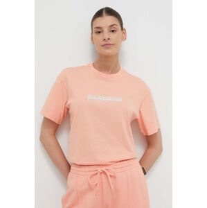 Bavlněné tričko Napapijri S-Box oranžová barva, NP0A4GDDP1I1