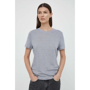 Plátěné tričko Marc O'Polo šedá barva