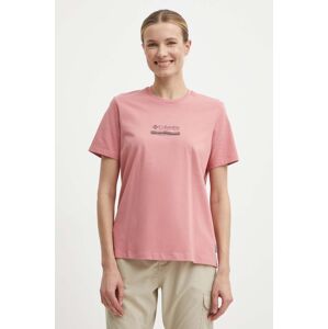Bavlněné tričko Columbia Boundless Beauty růžová barva, 2036581