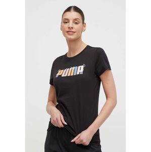 Bavlněné tričko Puma černá barva, 679916