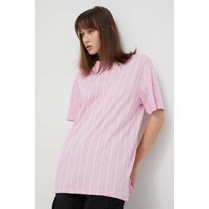 Bavlněné tričko Karl Kani růžová barva