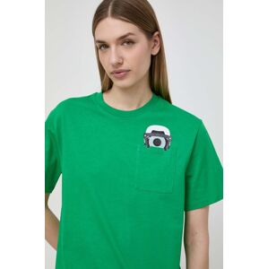 Bavlněné tričko Karl Lagerfeld x Darcel Disappoints zelená barva