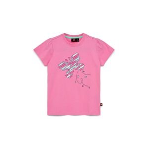 Dětské bavlněné tričko Lego růžová barva