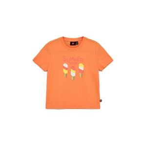 Dětské bavlněné tričko Lego oranžová barva
