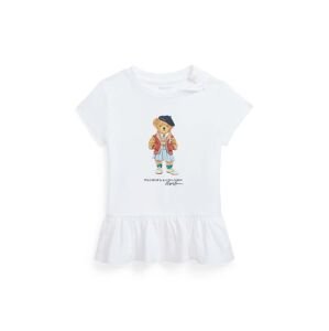 Bavlněné dětské tričko Polo Ralph Lauren bílá barva