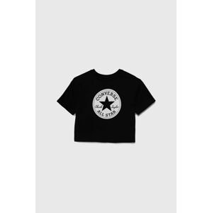 Dětské tričko Converse černá barva