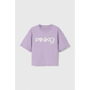 Dětské bavlněné tričko Pinko Up fialová barva