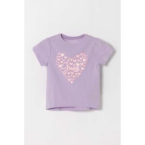 Dětské tričko Guess fialová barva