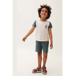 Dětské bavlněné tričko Liewood Apia Placement Shortsleeve T-shirt tyrkysová barva, s potiskem