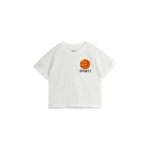 Dětské bavlněné tričko Mini Rodini Basketball bílá barva