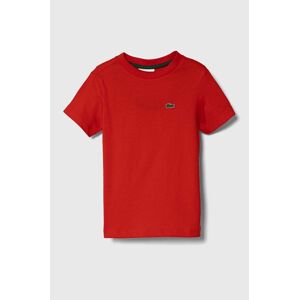 Dětské bavlněné tričko Lacoste červená barva