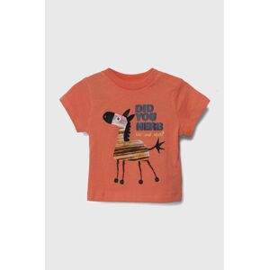 Bavlněné dětské tričko zippy oranžová barva, s potiskem