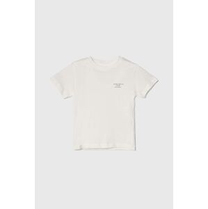 Dětské bavlněné tričko zippy bílá barva