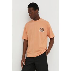Bavlněné tričko Drykorn ANAYO_GD oranžová barva, s potiskem, 52015549295